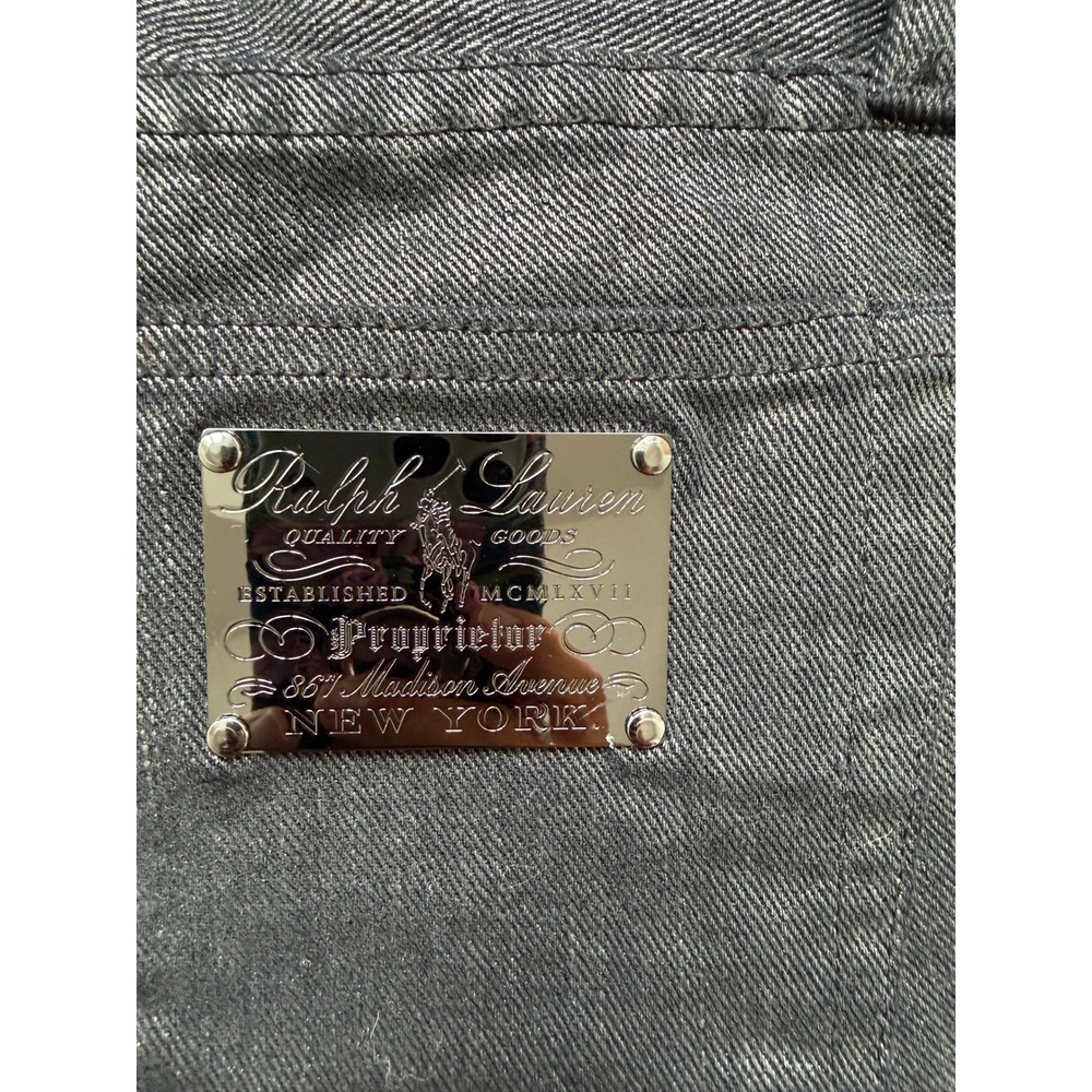 Ralph Lauren Black Label 867 Madison Gunmetal Y2K Metallic Jeans 29 Made in USA